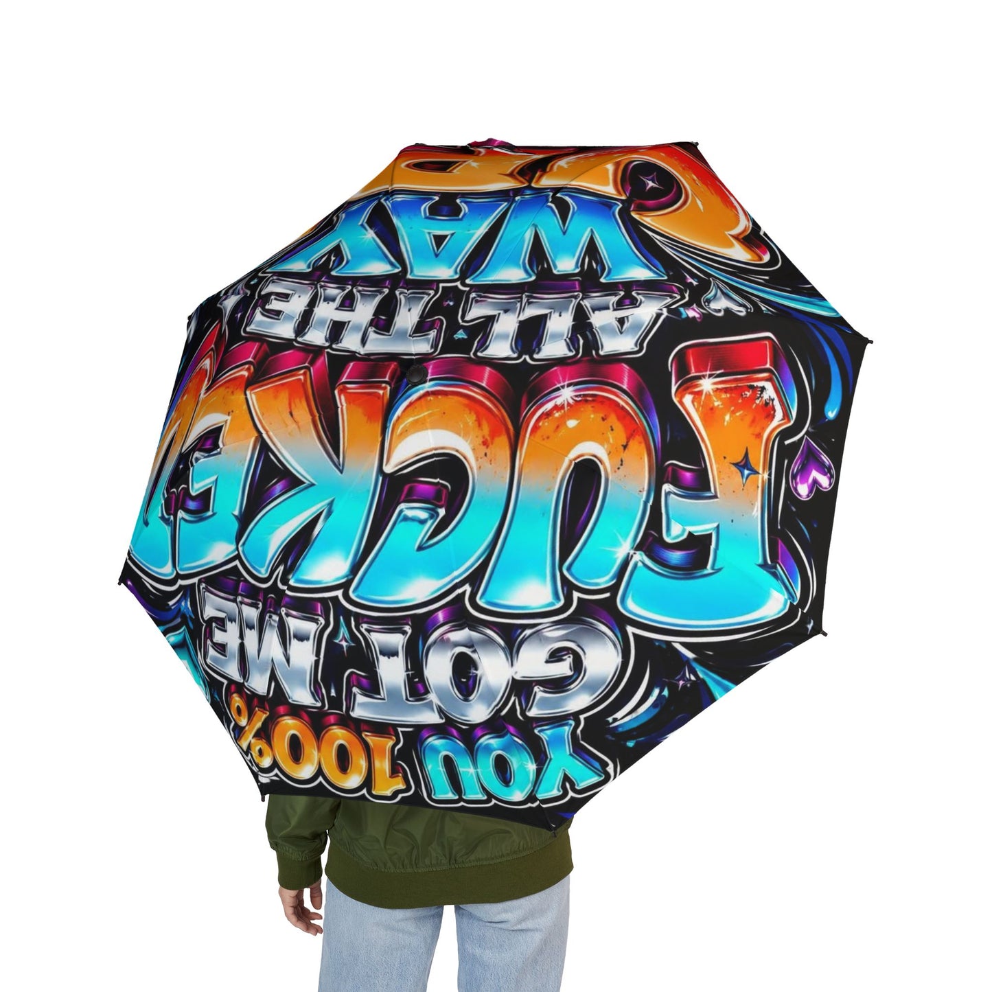 Umbrella: You 100% Got Me Fucked All The Way Up! (Bold Street Art Typography)